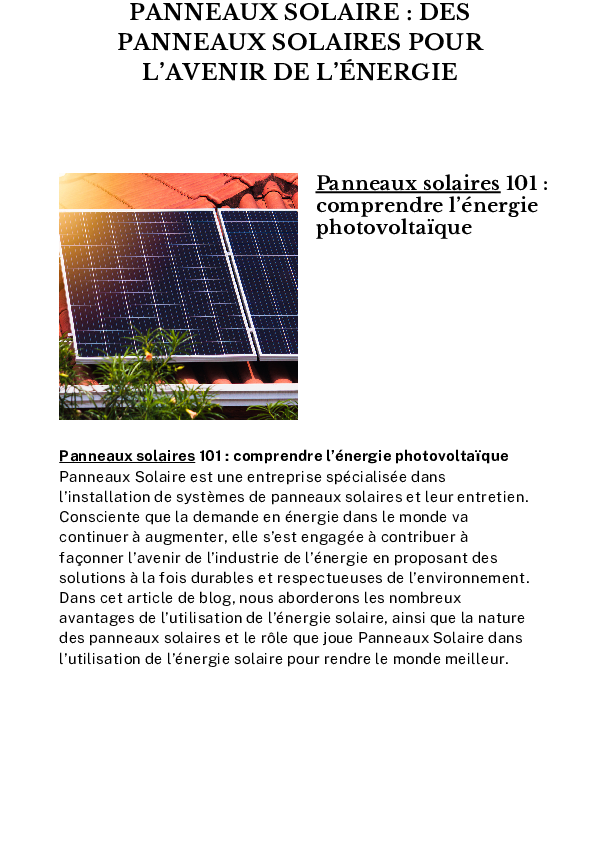 découvrez comment l'avenir des panneaux photovoltaïques façonne notre transition énergétique. explorez les innovations, les avantages écologiques et les perspectives de cette technologie solaire qui promet de révolutionner notre production d'énergie et de contribuer à un monde plus durable.