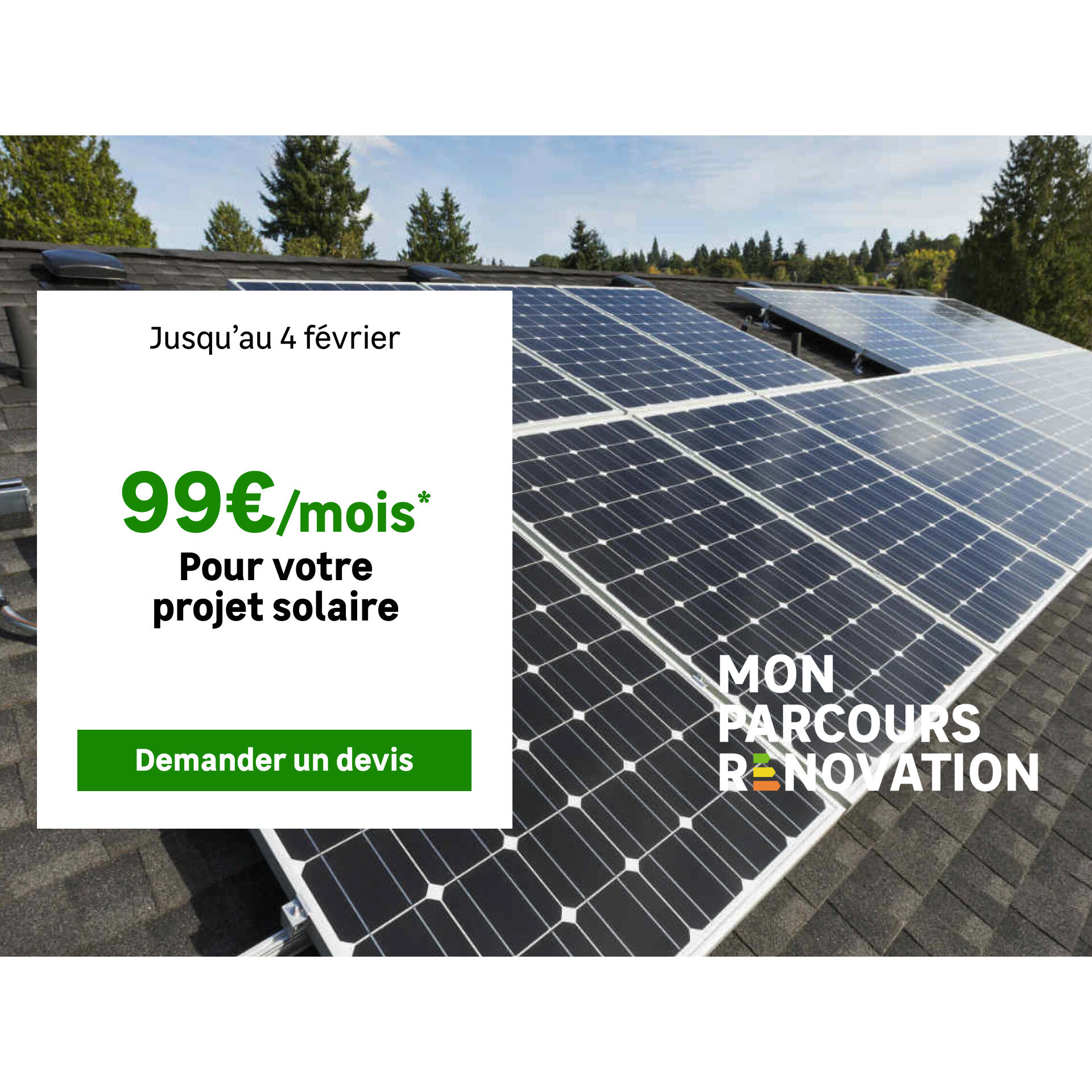 obtenez rapidement des devis personnalisés pour l'installation de panneaux photovoltaïques. comparez les offres et choisissez la solution qui correspond le mieux à vos besoins en énergie solaire.