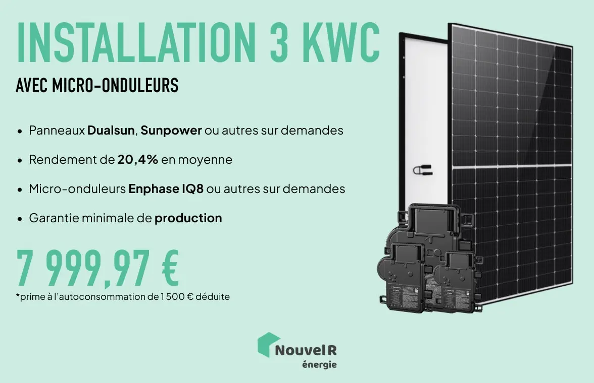 découvrez notre service d'installation photovoltaïque 3 kwc, idéal pour réduire vos factures d'électricité et profiter d'une énergie renouvelable. bénéficiez d'une solution sur mesure avec des panneaux solaires de haute qualité, une expertise locale et un accompagnement personnalisé.