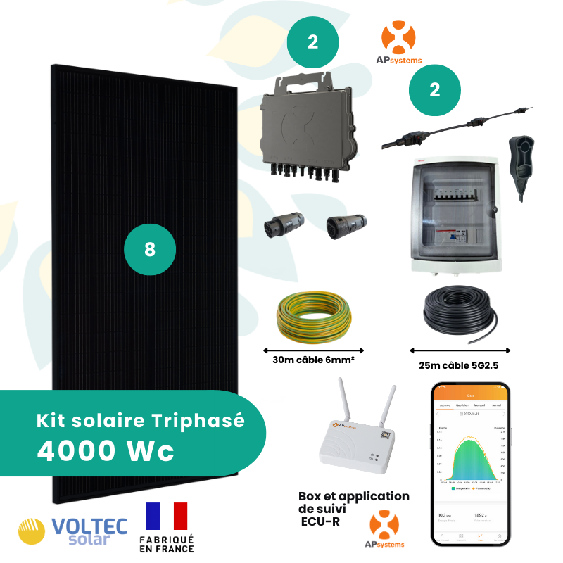 découvrez notre kit solaire complet pour transformer l'énergie solaire en électricité. facile à installer et écologique, il convient aussi bien aux particuliers qu'aux professionnels. profitez d'une solution durable pour réduire votre facture d'énergie et contribuer à la préservation de notre planète.