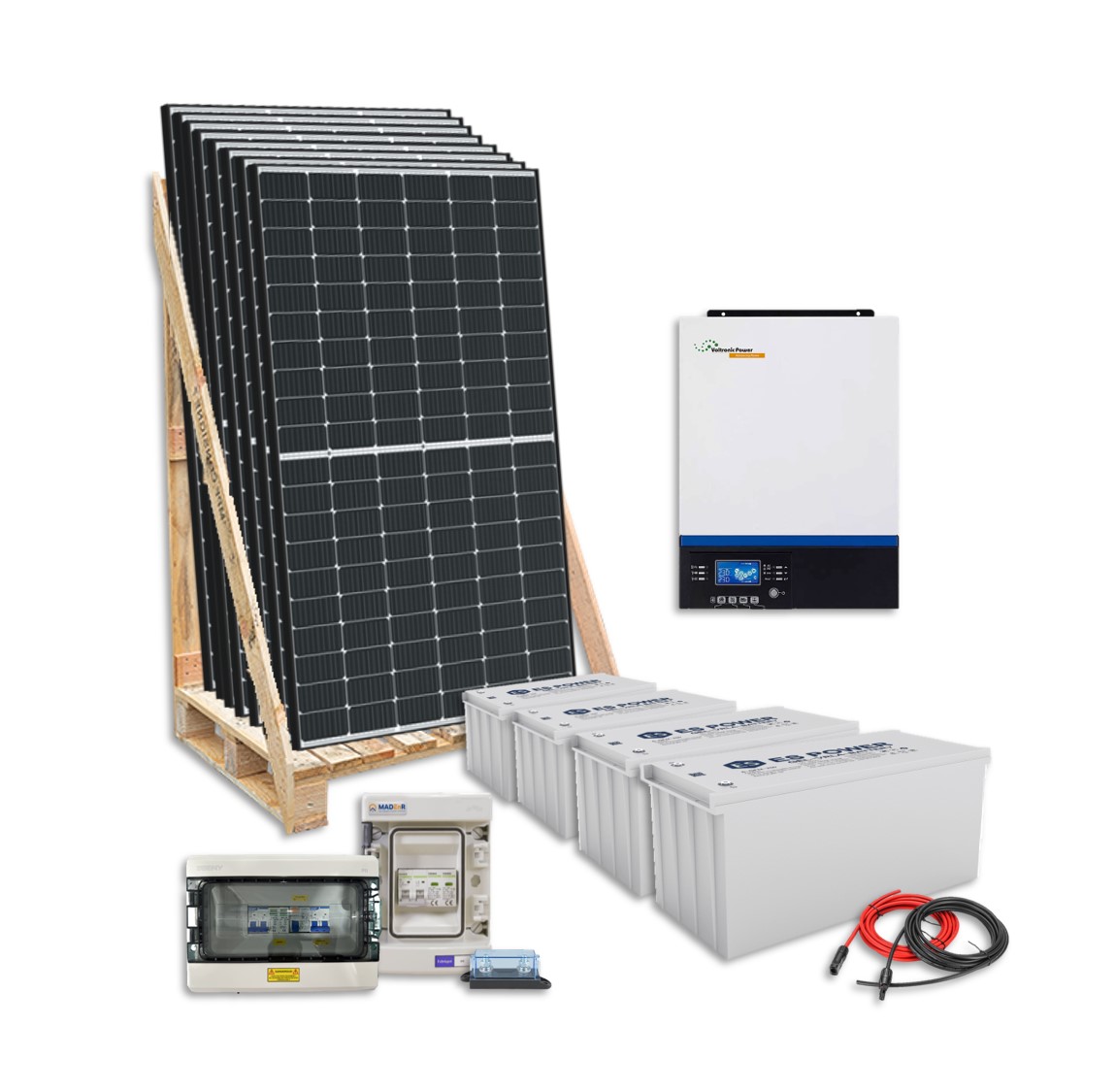 découvrez notre kit solaire 5000w, une solution idéale pour produire de l'électricité propre et durable. parfait pour les maisons, les bureaux ou les camping-cars, ce kit offre une puissance suffisante pour répondre à vos besoins énergétiques quotidiens. facile à installer et performant, il vous permet de réduire votre facture d'électricité et de contribuer à la protection de l'environnement.