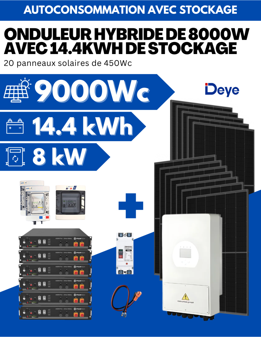découvrez notre kit solaire maison complet, idéal pour produire votre propre électricité verte. économisez sur vos factures d'énergie tout en contribuant à la protection de l'environnement. facile à installer et adapté à tous les types d'habitations, ce kit est votre solution pour une autonomie énergétique durable.