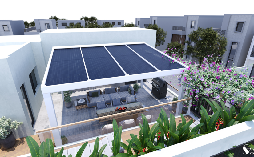 découvrez notre pergola photovoltaïque, une solution élégante pour allier esthétisme et autonomie énergétique. profitez de votre espace extérieur tout en produisant votre propre électricité grâce à des panneaux solaires intégrés. transformez votre jardin en un lieu de détente durable.